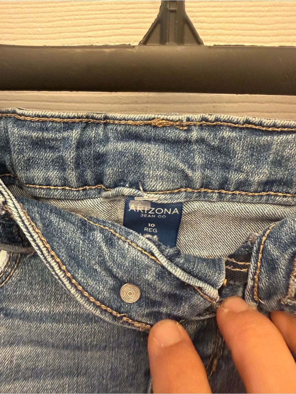 Arizona Jean Company Distressed Light Blue Denim Mini Skirt Girls size 10